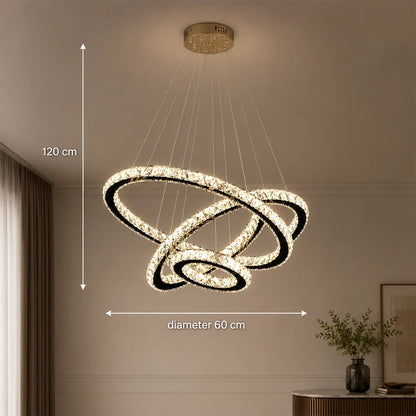 Lampadario LED a sospensione con telecomando e cristallo PRISM LUMINIS 79W, 3 Cerchi, Luce Fredda/Calda/Neutra, Dimmerabile, Cromo, Altezza Regolabile - 11_LT029.png