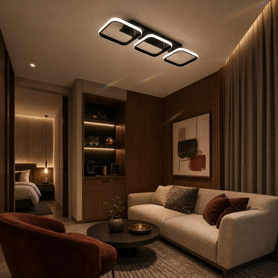 Lampadario LED VERTEX 34W, 3 quadrati, Lineare, Luce fredda/calda/neutra, Nero - 14_LL770-3BK.png