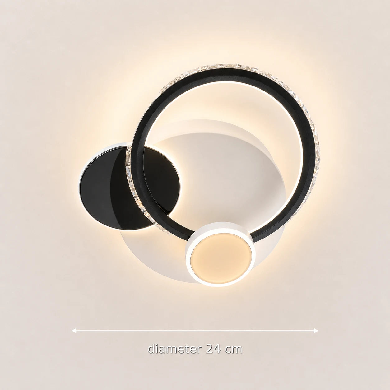 Lampadario LED in cristallo PRISMIQ 45W, 3 Cerchi, Luce Fredda/Calda/Neutra, Nero - 09_LL654-300BK.png