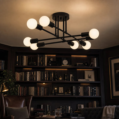 Lustra Clasica Modernist Octa, 8x E27, Negru, Design Modern, Metal, Fara Abajur - 19_LC360-8BK.png