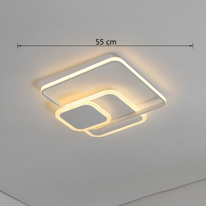 Lampadario a LED con telecomando ANEMONA 75W, 3 Quadrati, Luce Fredda/Calda/Neutra, Dimmerabile, Lampadario a LED Bianco con telecomando Titolo predefinito Alessandro Design
