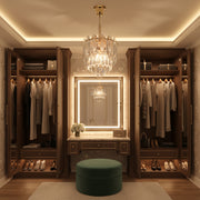 Candelabru Cristal VELVET Petito, 3xE14, D30 cm, Auriu, Inaltime Reglabila, Metal si Cristal
