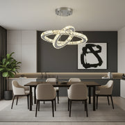 Lampadario LED con telecomando e cristallo PRISM LUMINIS 58W, 2 Cerchi, Luce Fredda/Calda/Neutra, Dimmerabile, Cromo e Bianco, Altezza Regolabile Lampadari LED con Telecomando Titolo predefinito Alessandro Design