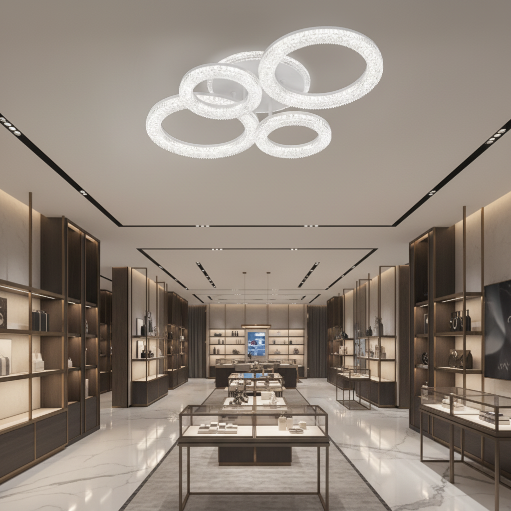 Lampadario LED con Telecomando Linnea, 74W, 3000K/4000K/6000K, Dimmerabile, Bianco, Cristalli Lampadari LED con Telecomando Titolo predefinito Alessandro Design