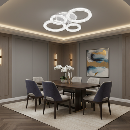Lampadario LED con Telecomando Linnea, 74W, 3000K/4000K/6000K, Dimmerabile, Bianco, Cristalli Lampadari LED con Telecomando Titolo predefinito Alessandro Design