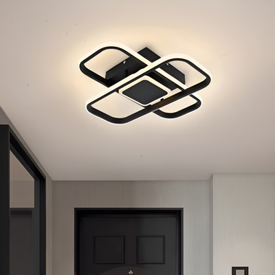 Lampadario LED con telecomando VECTOR QUAD 52W, Luce Fredda/Calda/Neutra, Dimmerabile, Nero