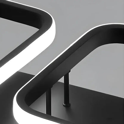 Lampadario LED VERTEX 45W, 4 Quadrati, Lineare, Luce Fredda/Calda/Neutra, Lampadari LED Nero Titolo predefinito Alessandro Design