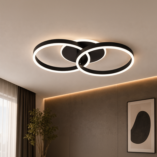 Lampadario LED con telecomando RIGA LILITH 34W, 2 Cerchi, Luce Fredda/Calda/Neutra, Dimmerabile, Nero Lampadari LED con Telecomando Titolo predefinito Alessandro Design