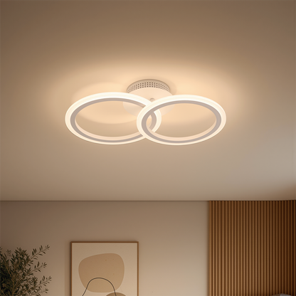 Lustra LED cu telecomanda BETTY 27W, 2 Cercuri, lumina Rece/Calda/Neutra, Dimabila, Alb Lustre LED cu Telecomanda Default Title Alessandro Design