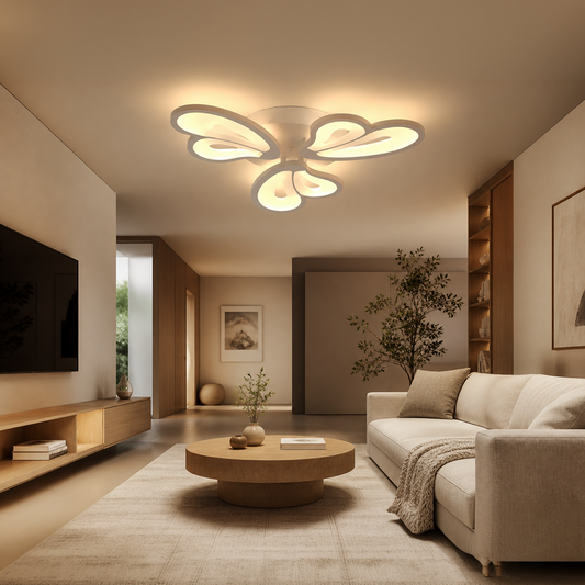 Lampadario a LED con telecomando BLOSSOM 40W, 3 Petali, Luce Fredda/Calda/Neutra, Dimmerabile, Lampadario a LED Bianco con telecomando Titolo predefinito Alessandro Design