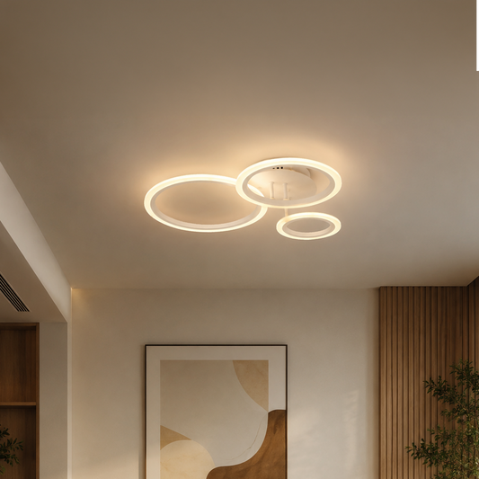 Lampadario LED con Telecomando BETTY 40W, 3 Cerchi, Luce Fredda/Calda/Neutra, Dimmerabile, Bianco, Metallo e Acrilico Lampadari LED con Telecomando Titolo predefinito Alessandro Design