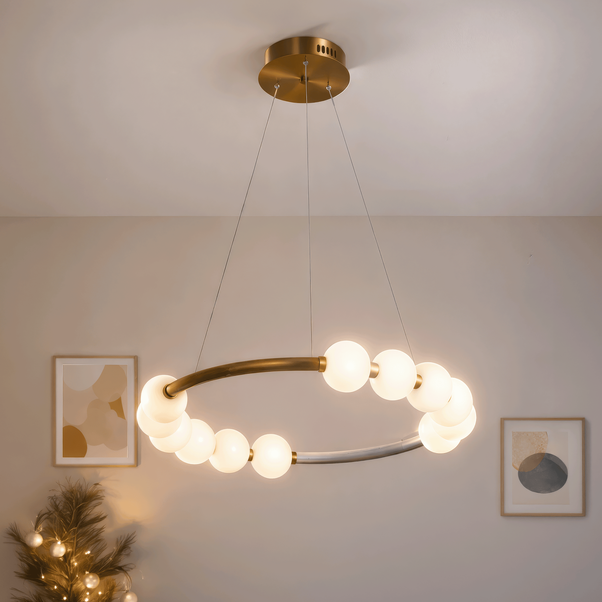 Lampada a Sospensione LED in Acrilico Nova 57W con Telecomando, Dimmerabile, 3000K/4000K/6000K, Lampadari LED in Oro, Metallo e Acrilico con Telecomando Titolo predefinito Alessandro Design