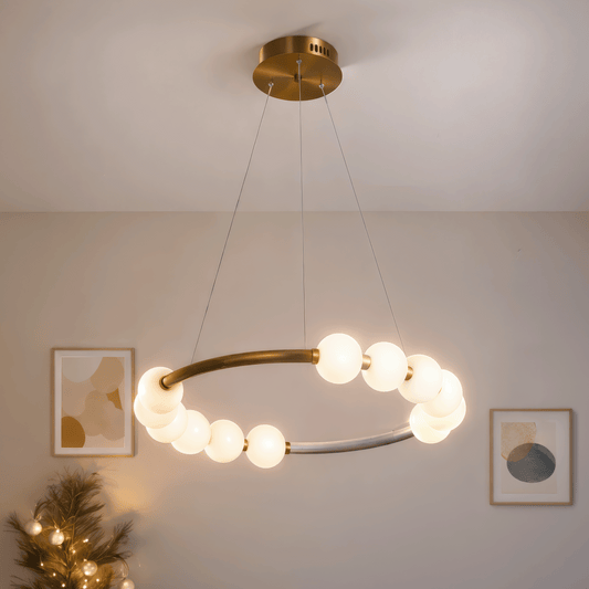 Lustră Suspendată LED Acril Nova 57W cu Telecomandă, Dimabilă, 3000K/4000K/6000K, Auriu, Metal și Acril Lustre LED cu Telecomanda Default Title Alessandro Design