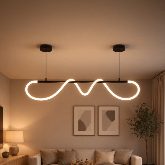 DIVINO Lampadario LED con Tubo Flessibile in Silicone - 24W, Luce Orientabile, Lampadari Moderni Nero Opaco Titolo predefinito Alessandro Design