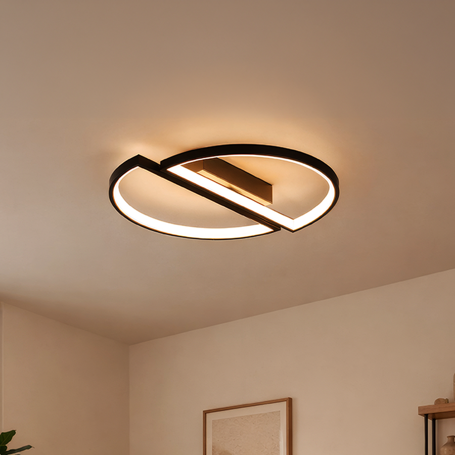 Lampadario a LED con telecomando VECTOR ARCUS 52W, 2 Elementi, Luce Fredda/Calda/Neutra, Dimmerabile, Nero Lampadari a LED con telecomando Titolo predefinito Alessandro Design
