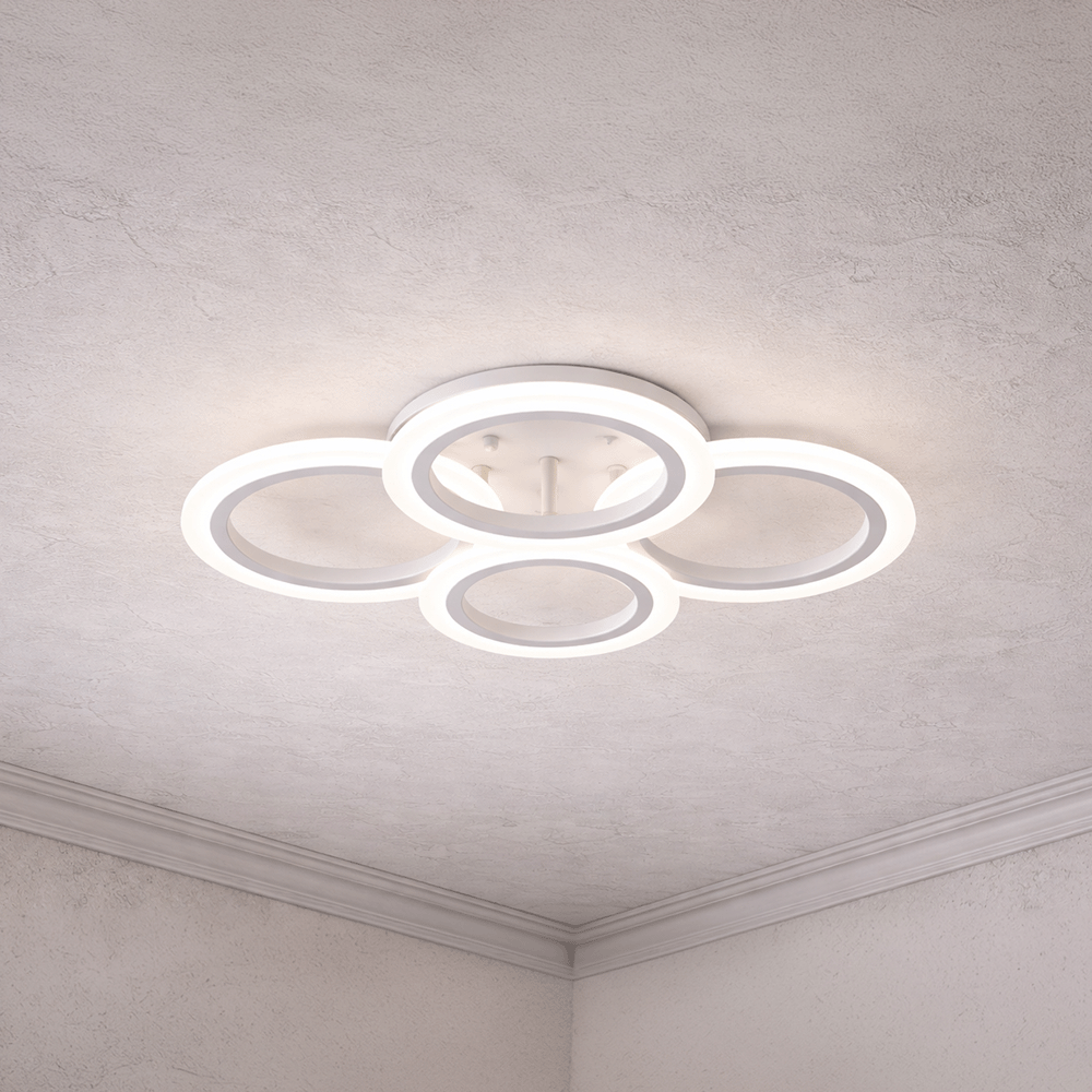 Lustra LED cu telecomanda BETTY 43W, 4 Cercuri, lumina Rece/Calda/Neutra, Dimabila, Alb Lustre LED cu Telecomanda Default Title Alessandro Design