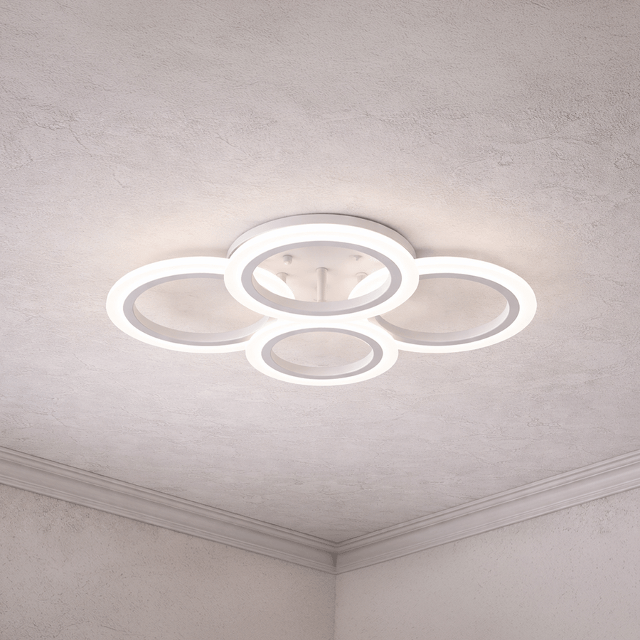 Lustra LED cu telecomanda BETTY 43W, 4 Cercuri, lumina Rece/Calda/Neutra, Dimabila, Alb Lustre LED cu Telecomanda Default Title Alessandro Design