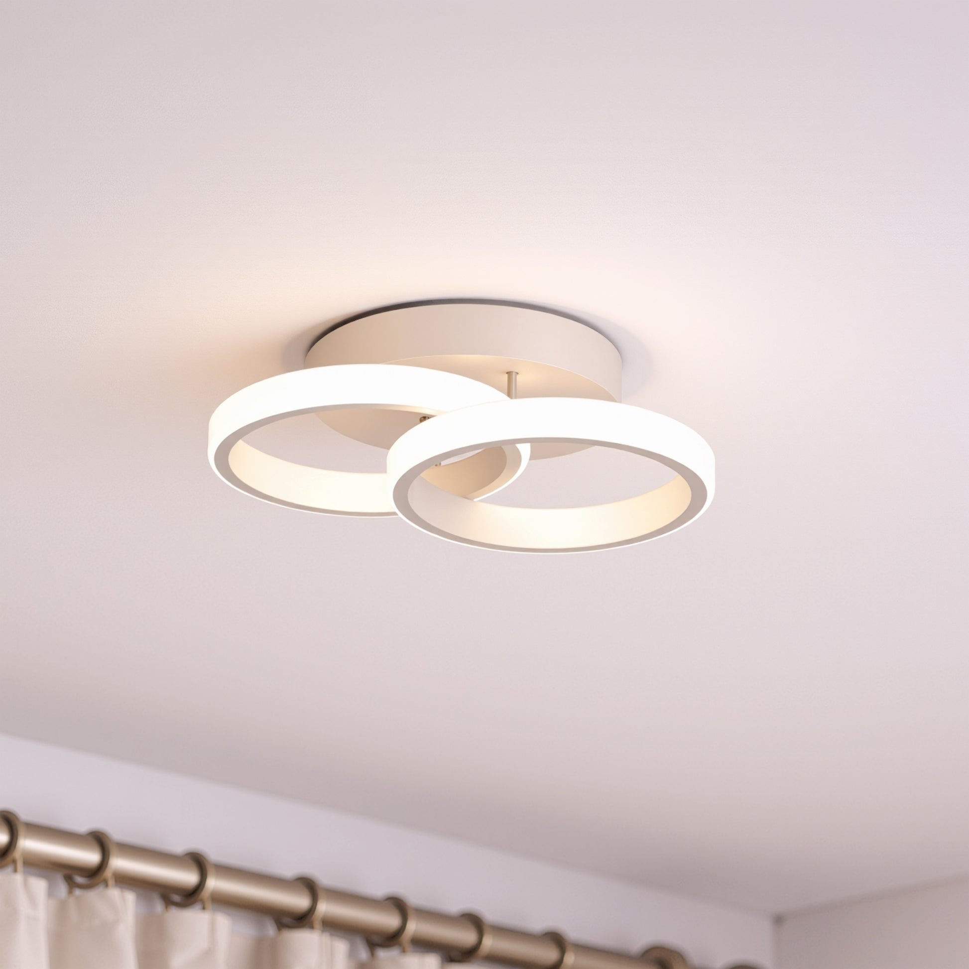 Lustra LED VERTEX CIRCULA 21W, 2 Cercuri, Rame Metalice, lumina Rece/Calda/Neutra, Alb Lustre LED Default Title Alessandro Design