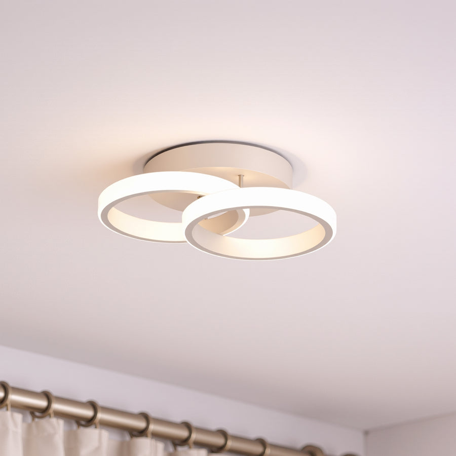 Lustra LED VERTEX CIRCULA 21W, 2 Cercuri, Rame Metalice, lumina Rece/Calda/Neutra, Alb Lustre LED Default Title Alessandro Design