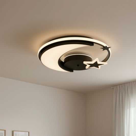 Lampadario a LED con telecomando ALYONA 44W, Luna e Stella, Luce Fredda/Calda/Neutra, Dimmerabile, Nero Lampadario a LED con telecomando Titolo predefinito Alessandro Design