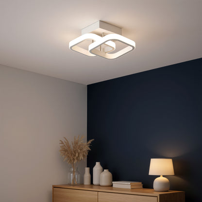 Lustra LED VERTEX Matrix, Romburi Suprapuse, Rame Metalice, 24W, 2 Romburi, Lumina Rece/Calda/Neutra 3000K/4000K/6000K, Alb Lustre LED Default Title Alessandro Design