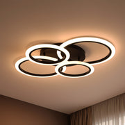 Lampadario LED con Telecomando BETTY 43W, 4 Cerchi, Luce Fredda/Calda/Neutra, Dimmerabile, Lampadari LED Neri con Telecomando Titolo predefinito Alessandro Design