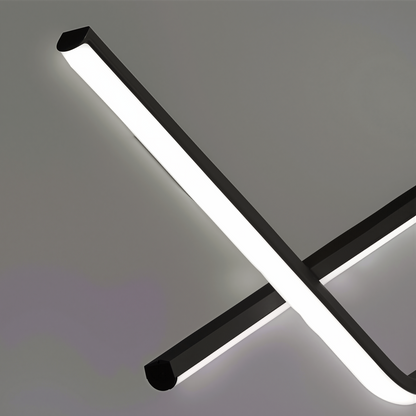 Lampadario LED a Sospensione con Telecomando ZIGZAG 27W, Luce Fredda/Calda/Neutra, Dimmerabile, Nero, Lampadari LED con Telecomando Titolo predefinito Alessandro Design
