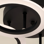 Lampadario LED con Telecomando BETTY 43W, 4 Cerchi, Luce Fredda/Calda/Neutra, Dimmerabile, Lampadari LED Neri con Telecomando Titolo predefinito Alessandro Design