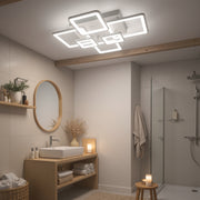 Lampadario a LED con telecomando ELLA 119W, 6 Quadrati, Luce Fredda/Calda/Neutra, Dimmerabile, Lampadario a LED Bianco con telecomando Titolo predefinito Alessandro Design