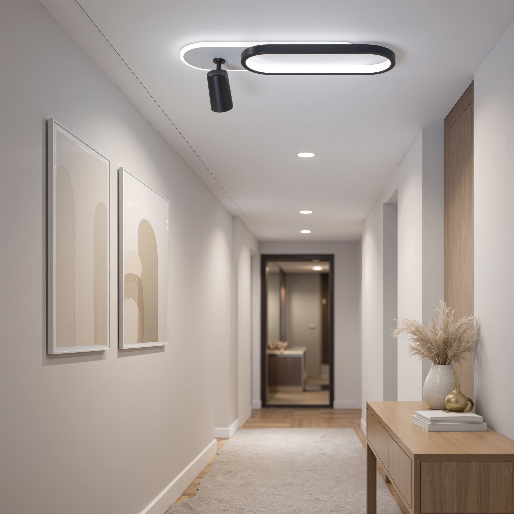 Lustra LED cu Proiector Reglabil FISSO Camilla 49W, lumina 3000/4000/6000k, Negru Lustre LED Default Title Alessandro Design