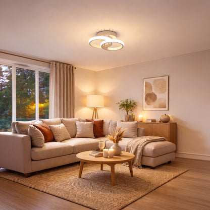 Lustra LED VERTEX CIRCULA 21W, 2 Cercuri, Rame Metalice, lumina Rece/Calda/Neutra, Alb Lustre LED Default Title Alessandro Design