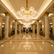 Candelabru Cristal PALACE, 8 brate, D80cm, Auriu Lucios, Inaltime Reglabila, Metal si Cristal Candelabre Cristal Default Title Alessandro Design