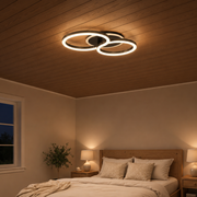 Lampadario LED con telecomando RINOVA 66W, 2 Cerchi, Luce Fredda/Calda/Neutra, Dimmerabile, Nero Lampadari LED con Telecomando Titolo predefinito Alessandro Design