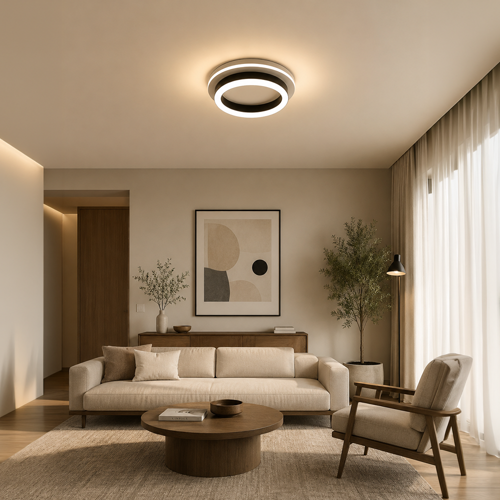 Lampadario LED MODERNO 25W, Diametro 20cm, Rotondo, Luce Fredda/Calda/Neutra, Lampadari LED Neri Titolo predefinito Alessandro Design