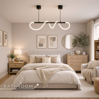 Lustra LED DIVINO cu Tub Silicon Flexibil – 24W, Lumina Reglabila, Negru Mat Lustre Moderne Default Title Alessandro Design