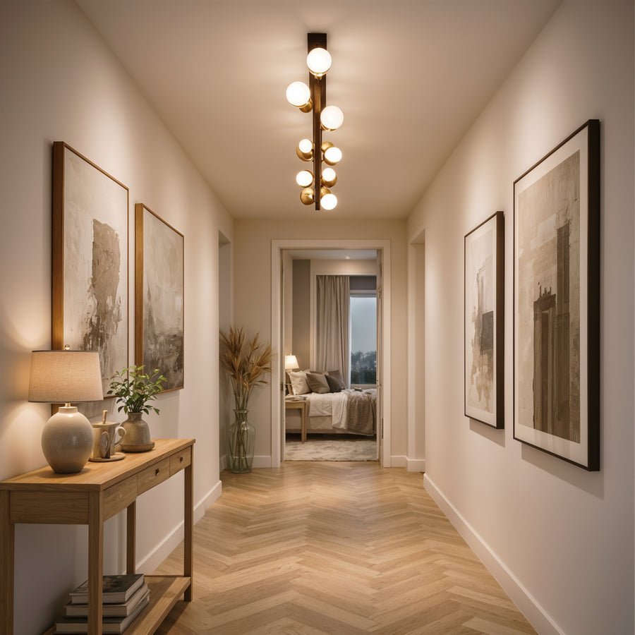 Lampadario a sospensione a LED Aurion 29W in acrilico con telecomando, dimmerabile, lampadari LED in oro nero, metallo e acrilico con telecomando Titolo predefinito Alessandro Design