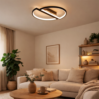 Lampadario a LED con telecomando VECTOR ARCUS 52W, 2 Elementi, Luce Fredda/Calda/Neutra, Dimmerabile, Nero Lampadari a LED con telecomando Titolo predefinito Alessandro Design