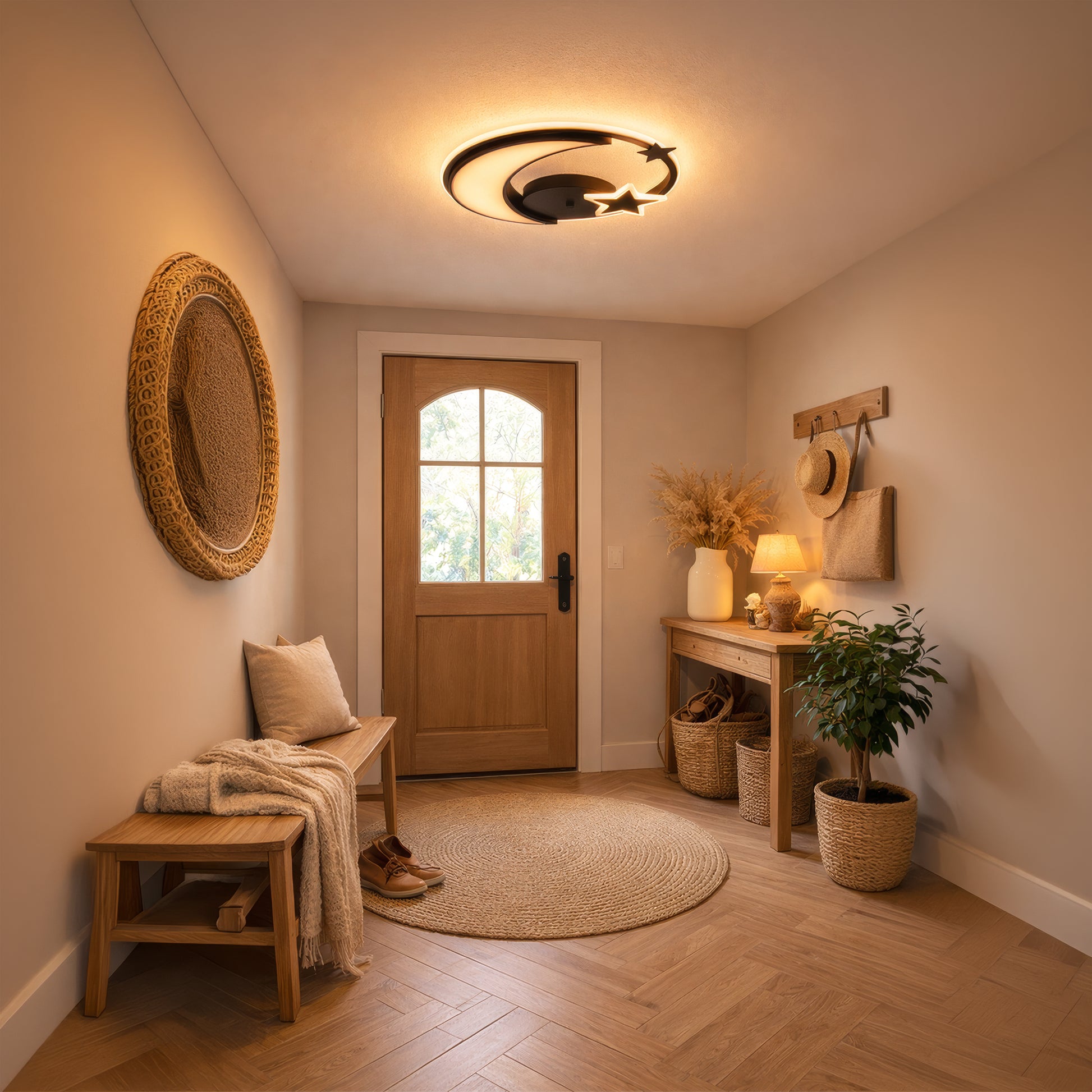 Lampadario a LED con telecomando ALYONA 44W, Luna e Stella, Luce Fredda/Calda/Neutra, Dimmerabile, Nero Lampadario a LED con telecomando Titolo predefinito Alessandro Design