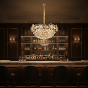 Candelabru Cristal JARDIN Magno 14xE14, Diametru 60cm, Inaltime 35cm, Auriu Lucios, Inaltime Reglabila, Design Elegant Candelabre Cristal Default Title Alessandro Design