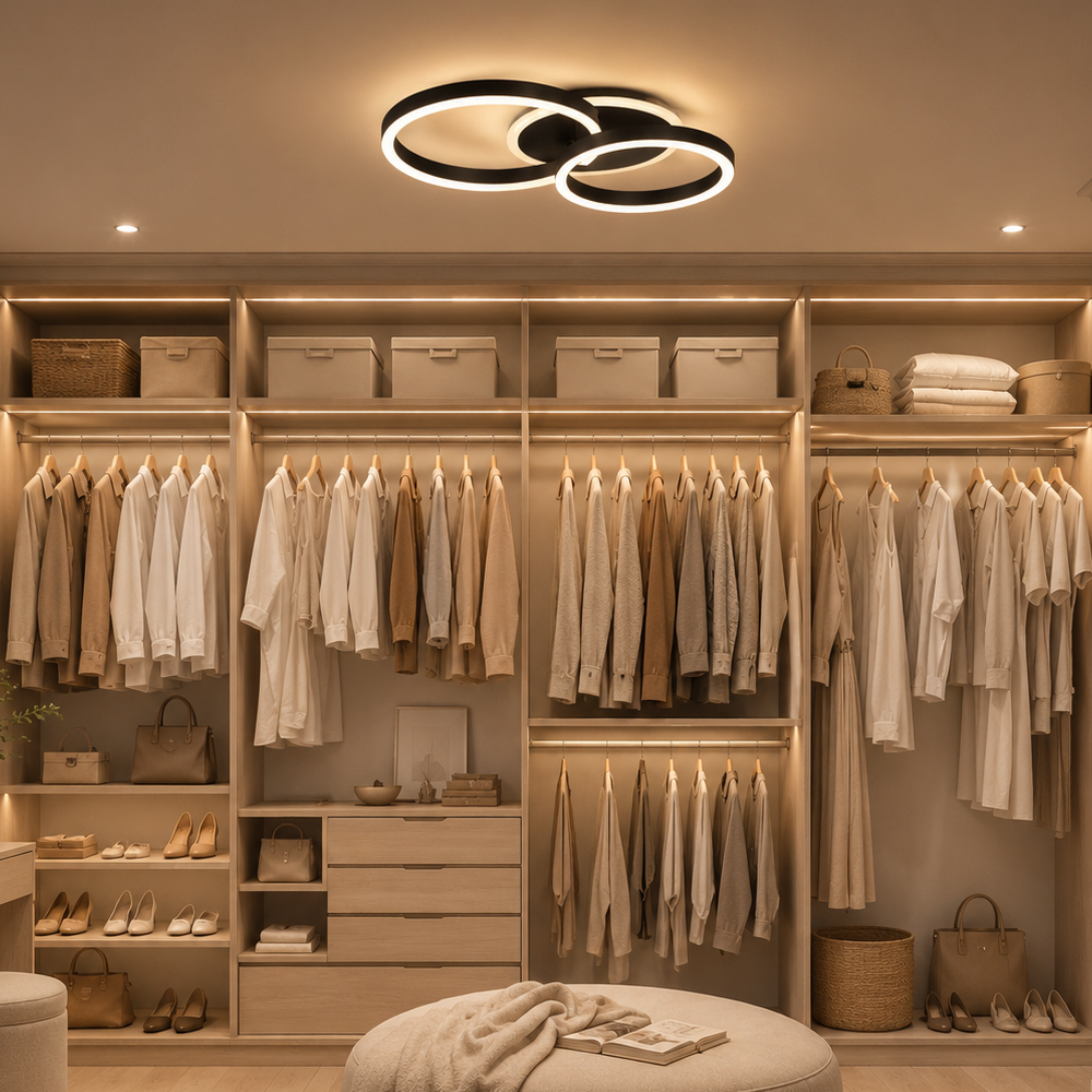 Lampadario LED con telecomando RINOVA 66W, 2 Cerchi, Luce Fredda/Calda/Neutra, Dimmerabile, Nero Lampadari LED con Telecomando Titolo predefinito Alessandro Design