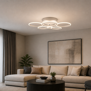 Lampadario a LED con telecomando BETTY 82W, 6 Cerchi, Luce Fredda/Calda/Neutra, Dimmerabile, Lampadario a LED Bianco con telecomando Titolo predefinito Alessandro Design