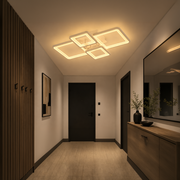 Lampadario a LED con telecomando ELLA 67W, 4 Quadrati, Luce Fredda/Calda/Neutra, Dimmerabile, Lampadario a LED Bianco con telecomando Titolo predefinito Alessandro Design