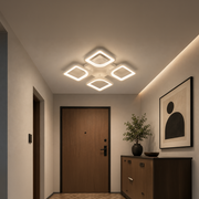 Lampadario a LED con telecomando ZOE 53W, 4 Quadrati, Luce Fredda/Calda/Neutra, Dimmerabile, Lampadario a LED Bianco con telecomando Titolo predefinito Alessandro Design
