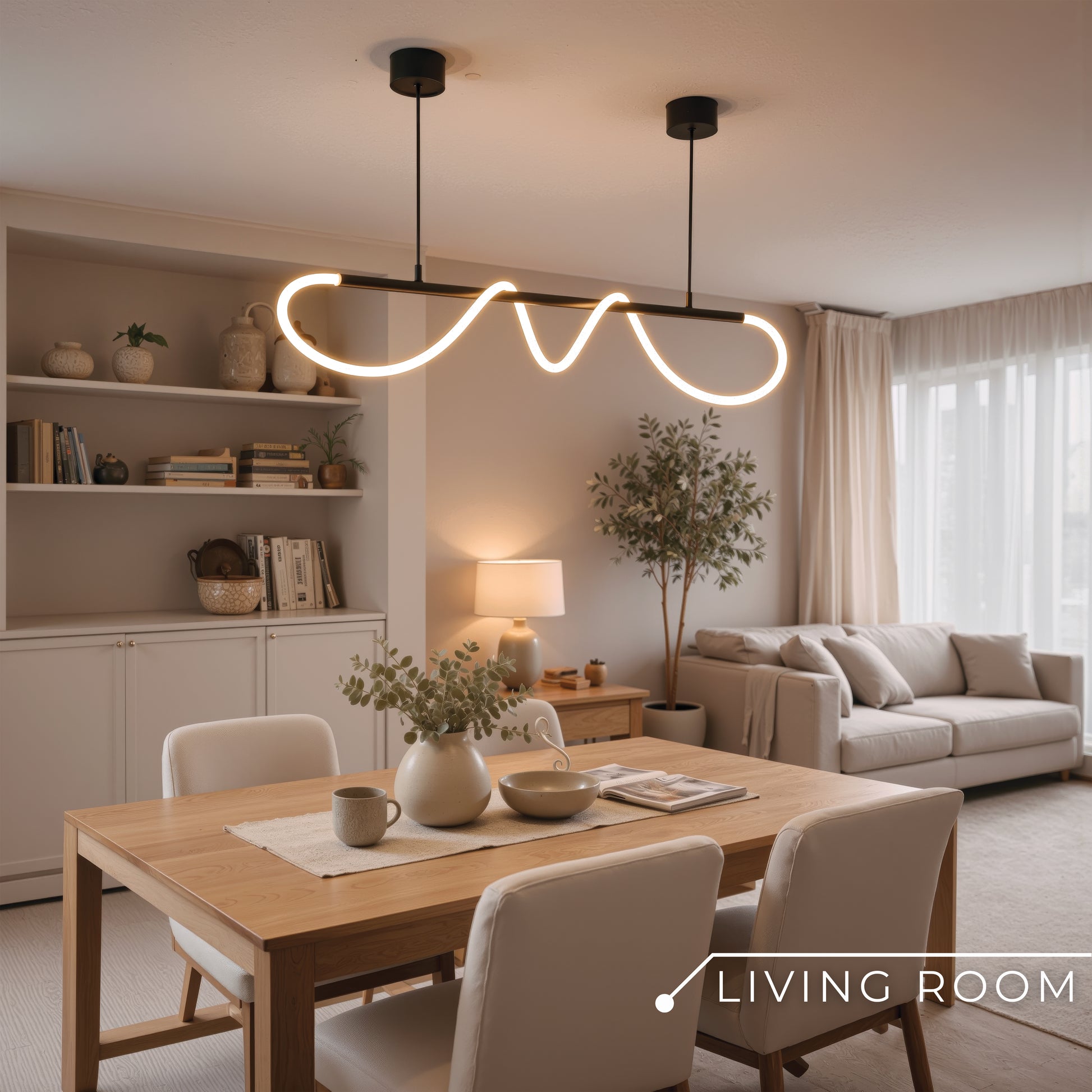 Lustra LED DIVINO cu Tub Silicon Flexibil – 24W, Lumina Reglabila, Negru Mat Lustre Moderne Default Title Alessandro Design