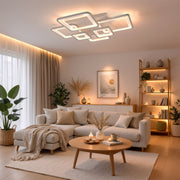 Lampadario a LED con telecomando ELLA 119W, 6 Quadrati, Luce Fredda/Calda/Neutra, Dimmerabile, Lampadario a LED Bianco con telecomando Titolo predefinito Alessandro Design