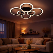 Lampadario LED con Telecomando BETTY 82W, 6 Cerchi, Luce Fredda/Calda/Neutra, Dimmerabile, Lampadari LED Neri con Telecomando Titolo predefinito Alessandro Design