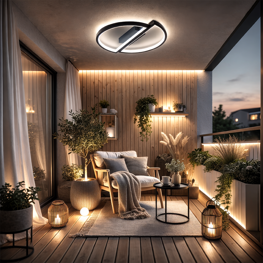 Lampadario a LED con telecomando VECTOR ARCUS 52W, 2 Elementi, Luce Fredda/Calda/Neutra, Dimmerabile, Nero Lampadari a LED con telecomando Titolo predefinito Alessandro Design