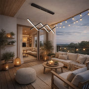 Lampadario LED a Sospensione con Telecomando ZIGZAG 27W, Luce Fredda/Calda/Neutra, Dimmerabile, Nero, Lampadari LED con Telecomando Titolo predefinito Alessandro Design