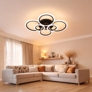 Lampadario LED con Telecomando BETTY 82W, 6 Cerchi, Luce Fredda/Calda/Neutra, Dimmerabile, Lampadari LED Neri con Telecomando Titolo predefinito Alessandro Design