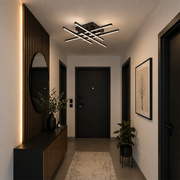 Lustra LED cu Telecomanda LINEX, 81W, 6 Elemente, Liniara, lumina Rece/Calda/Neutra, Dimabila, Negru Lustre LED cu Telecomanda Default Title Alessandro Design